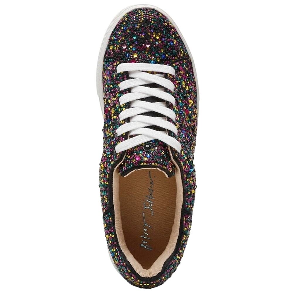 BETSEY JOHNSON Sidny Rhinestone Sneakers in Black Multi Size 11 Sold out online